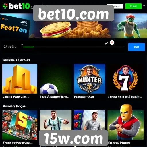 Variedade de jogos oferecidos no bet10.com